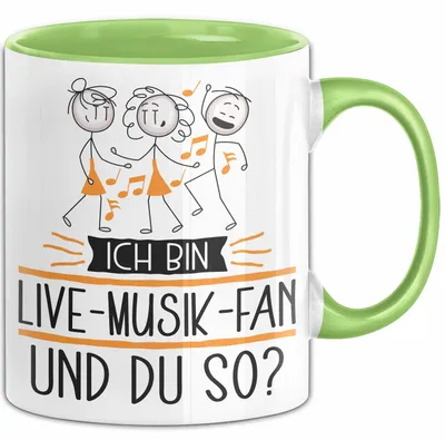 Produktbild von Live-Musik-Fan Tasse Geschenk Ich Bin Live-Musik-Fan Und Du So Geschenkidee Lustiger Spruch Becher (Grün)