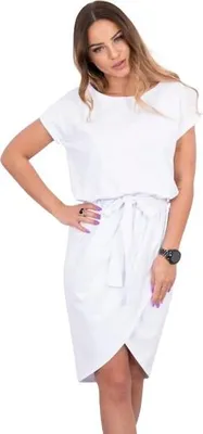 Produktbild von Spitzenkleid mit Umschlagboden, weiß