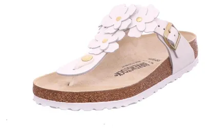 Produktbild von Birkenstock Damen Zehentrenner Gizeh Flower Embellishment 42119-37, 42119-38, 42119-40, 42119-41, 42119-42 BIR-1026686 weiß 40