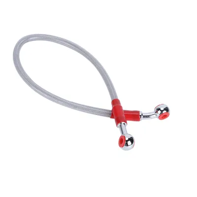 Obrázok produktu pre Univerzálny spojovací hadica pre motocyklové brzdy, olej a palivo, nerezová oceľová opletená (45 cm, sivá)