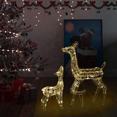 Zdjęcie produktu dla vidaXL Rodzina reniferów LED Dekoracja świąteczna akrylowa 160 LED ciepła biel