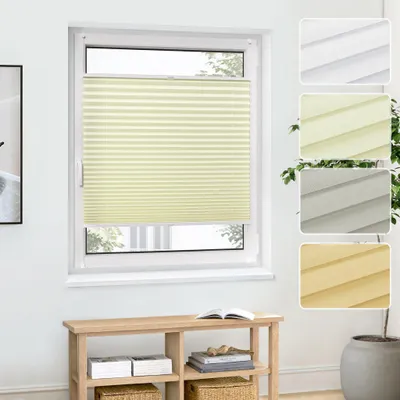 Produktbild von Plissee Creme 125x100cm Klemmfix ohne Bohren Blickdicht Pure Premium Jalousiescout
