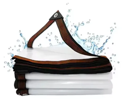 Imagen del producto de Lona de protección transparente – Lona de polietileno impermeable – Resistente a los rayos UV – Resistente al desgarro – Con ojales – 3 x 6 metros – Transparente