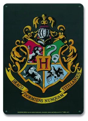Metallschild Harry Potter Hogwarts Wappen Retro DIN A5 15x21 cm