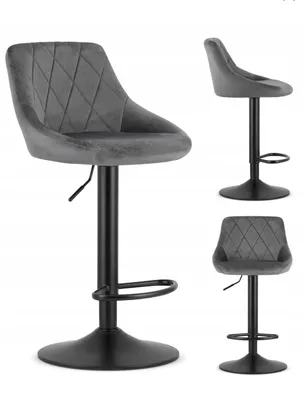 Image de Tabouret rembourré pivotant en velours pour la cuisine et le salon en beige - design élégant, réglable en hauteur, facile d'entretien, idéal pour la salle à manger et le salon.