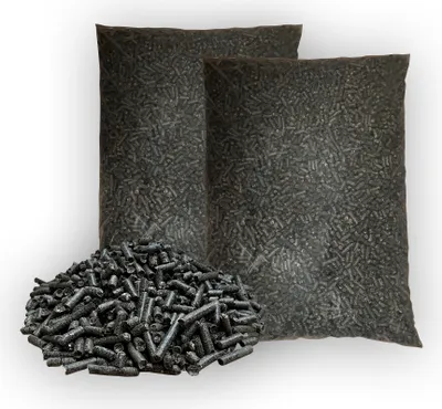 Produktbild von PINI Sonnenblumenschalen Pellets 30 kg Durchmesser 8 mm Heizpellets Einstreupellets (Alternative für Holzpellets)