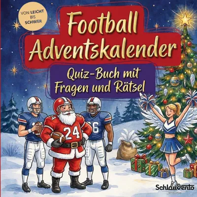 Produktbild von Football-Adventskalender: Quiz-Buch mit Fragen und Rätsel