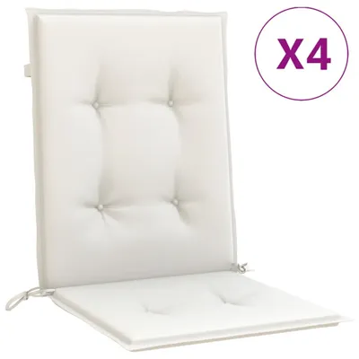 Immagine prodotto di Cuscini Sedia Schiena Bassa 4 pz Crema Mélange 100x50x4 Tessuto