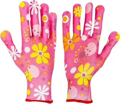 Produktbild von Gartenhandschuhe Blumen Pink Damen Arbeitshandschuhe Größe 10 / XL