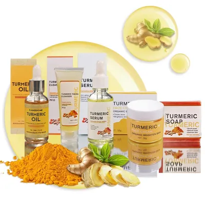 Productafbeelding van Turmeric Huidverzorgingsset met Serum, Reinigingsgel en Crème