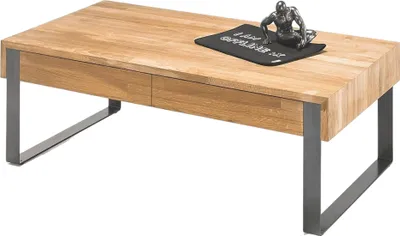 Produktbild von Couchtisch CALGARY in Eiche massiv geölt, 1 Schubkasten, (BxHxT) 110x41x60 cm