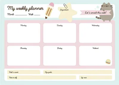 Image de Pusheen - Agenda hebdomadaire de la collection Foodie