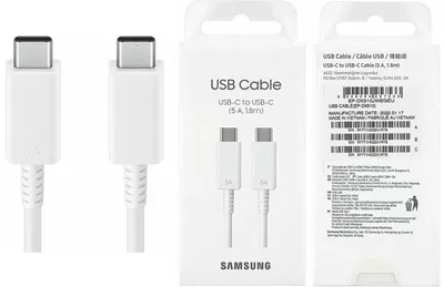 Produktbild von Daten-/Ladekabel - USB-C auf USB-C (1,8m / 100W) Samsung EP-DX510JWE - ORIGINAL white Verkaufsverpackung