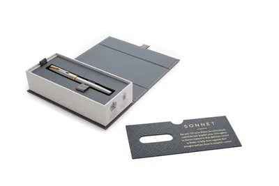 Produktbild von Parker 1931505, Schwarz, Gold, Edelstahl, Blau, Metall, Edelstahl, Gold, Rundspitze, Gold, Edelstahl