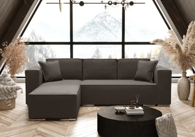 Produktbild von AX LIVING Braun Ecksofa mit Schlaffunktion L-Form Vinoria 255 cm Links