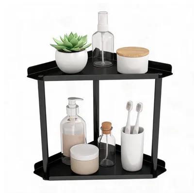 Hoekrek 2 Etagen Standregal 27x15x27 cm Edelstahl