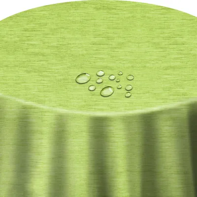 Produktbild von DecoHomeTextil Wachstuch Wachstischdecke Tischdecke Gartentischdecke gefaltet Leinen Prägung Grün 130 cm x 200 cm Oval