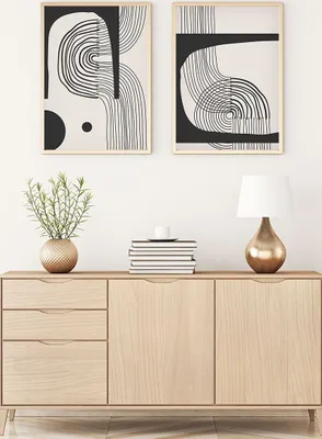 Immagine prodotto di Wallity, quadro decorativo incorniciato in MDF (2 pezzi), 50 x 70 cm | 100% MDF (3 mm), cornice: 100% LEGNO MASSICCIO (2,5 cm) | Elegante decorazione da parete per ogni casa.