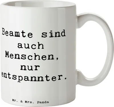 Produktbild von Mr. & Mrs. Panda Bürotasse Spruch Beamtin Entspannt - Weiß - Geschenk, Berufsleben, Kundendienst, Verwaltung, Teetasse, Berufspassion, Becher, Pott, Beruf, haferl, Tasse