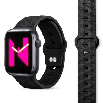 Produktbild von Hexion Armband für Apple Watch Ultra/SE/10/9/8/7/6/5/4/3/2/1, Silikon Loop Sportarmband, 42/44/45/46/49mm - Tiefschwarz