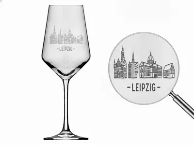 Produktbild von Valhalla Weinglas Gravur Leipzig 1 Stück 350ml spülmaschinenfest