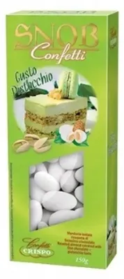 Zdjęcie produktu dla Prażone migdały w czekoladzie pistacjowej 150 g