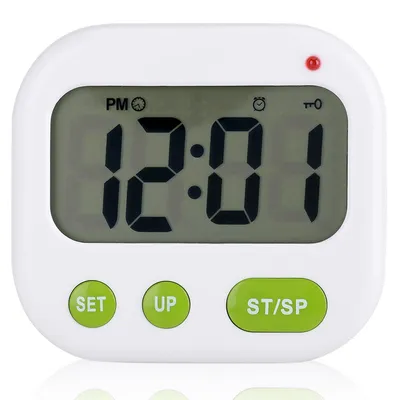 Obrázek produktu pro Budík, LED hodiny 12/24 hodin, bílé, elektronické, do kuchyně