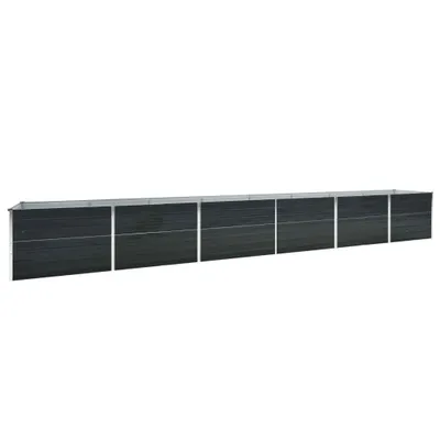 Produktbild von Hochbeet Pflanzbeet Pflanzkasten aus verzinktem Stahl mit offenem Boden für Gemüsebeet Blumenbeet Kräuterbeet Garten Balkon und Terrasse Anthrazit 320 x 40 x 77 cm