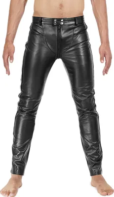 Obrázek produktu pro Bockle® 3 GAY-ZIP Kožené kalhoty se zipem po celé délce  Leather Tube, W40/L36