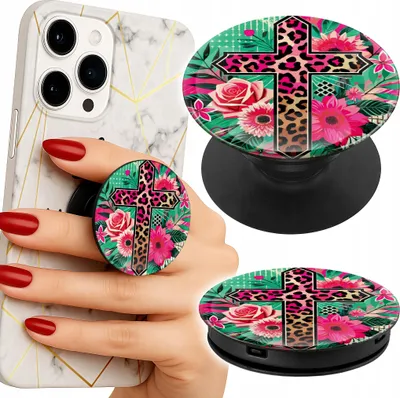 Immagine prodotto di Supporto per telefono Popsocket a forma di dito/supporto per Gesù Rosa Croce