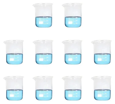Produktbild von Glas Messbecher 50 ml, 10 Stück, transparent, mit Ausgießer