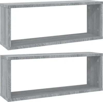 Produktbild von vidaXL Würfelregale 2 Stk. Grau Sonoma 60x15x23 cm Holzwerkstoff