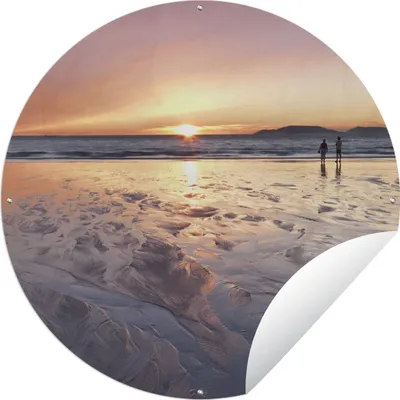 Produktbild von MuchoWow® Gartenposter Outdoor-Poster Rund Strand - Sonne - Meer Ø 150 cm Gartendeko Rundes Poster draußen