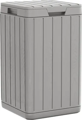 Zdjęcie produktu dla vidaXL Zewnętrzny kosz na śmieci szary 38x38x65 cm PP