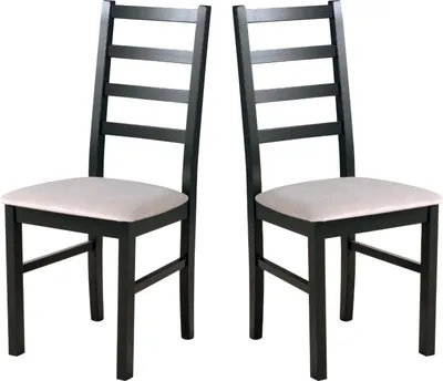 Image de Chaise de salle à manger, bois de chêne massif Chaise Chaise de cuisine - Set 2x Nilo 8 , noir