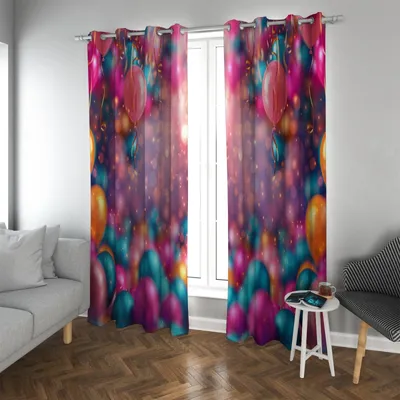 Produktbild von Verdunkelungsrollos mit buntem Ballonsmuster (152 x 182 cm)
