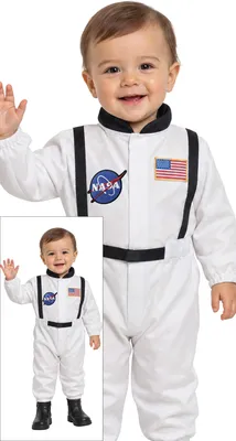 Productafbeelding van Lotse babyruimtepak, ruimteavontuur, carnaval kostuum, piloot, astronaut, ontdekkingsoutfit, vastenavond, avontuur, ruimtereis. Maat: 92/98. Kleur: Wit