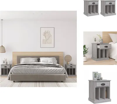 Produktbild von vidaXL Nachttische 2 Stk. Grau Sonoma 43x36x50 cm -  Nachttische