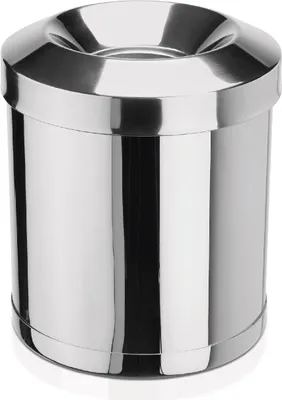 Immagine prodotto di Cestino in acciaio inox con coperchio in acciaio inox autoestinguente
