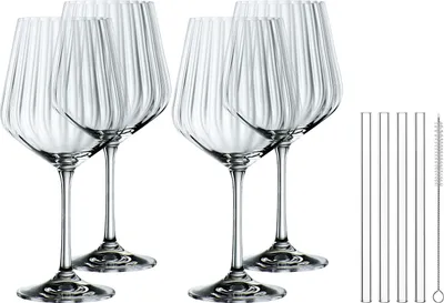 Produktbild von NACHTMANN 103143 TASTES GOOD Gin & Tonic Gläser 4er Set und Glastrinkhalme