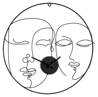 Zdjęcie produktu dla GILDE Wanduhr, rund, "Visione", Gesichtsmotiv, Metall, schwarz, , L. 3,3 cm, D. 40 cm 50770