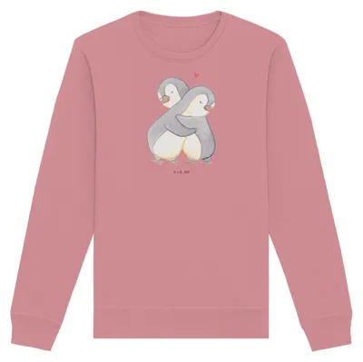 Produktbild von Mr. & Mrs. Panda Baumwoll Pullover Pinguine Kuscheln Größe XXL - Canyon Pink - Geschenk, Freundin, Bio, Mitbringsel, für, Sweater, Valentinstag, Hochzeitstag, Sweatshirt