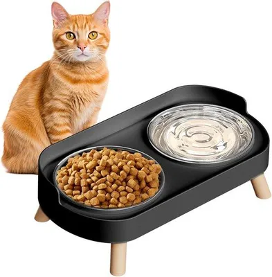 Imagen del producto de Comedero para gatos de acero inoxidable, impermeable, de tamaño pequeño, color , apto para gatos y perros pequeños. Dimensiones: 32,5 x 17 x 10 cm