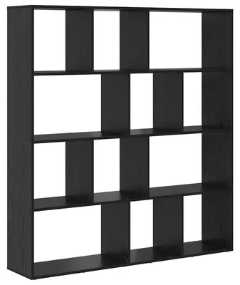 Obrázek produktu pro vidaXL Knihovna, černá, vzhled dubu, 132 x 29 x 141,5 cm