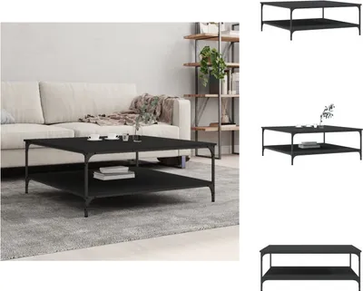 Zdjęcie produktu dla vidaXL Stolik kawowy czarny 100x100x40 cm materiał drewnopochodny - Stoliki kawowe