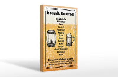 Produktbild von Holzschild Spruch 20x30cm so gesund ist Bier wirklich