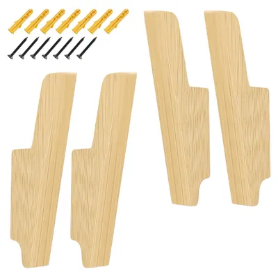 4er-Set Wandhaken aus massivem Eichenholz, Vintage-Design, 13,7 cm