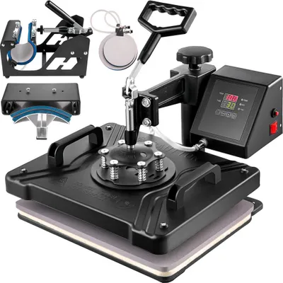 Immagine prodotto di Pressa per trasferimento termico 5 in 1 - pressa per magliette 38x30cm - macchina per stampa termica fai da te con regolatore digitale di temperatura e tempo a LED - pressa termica