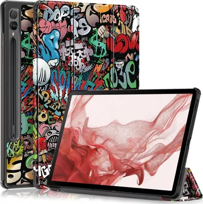 Obrázek produktu pro Pro Samsung Galaxy Tab S10 Lite / S10 FE / S9 FE 3folt Wake UP cover Graffiti