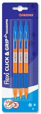 Produktbild von Długopisy Flexi Clic & Grip Penmate 0,5 mm 3 sztuki